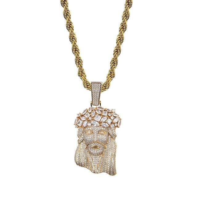 VVS Jewelry hip hop jewelry Gold / Tennis chain / 20inch Icy King Jesus Piece