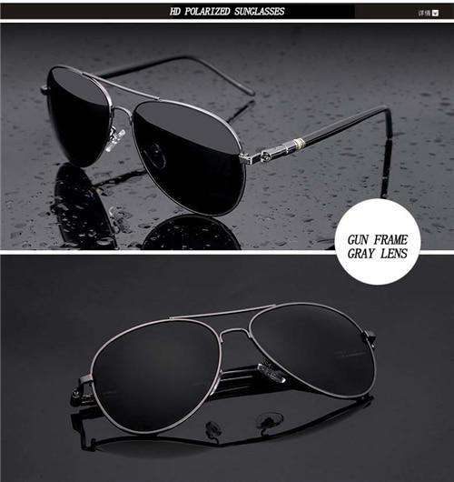 VVS Jewelry hip hop jewelry Gun Frame Grey Lens Beckham Metal Polarized Aviator Sunglasses