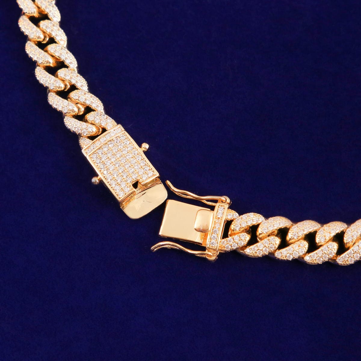 VVS Jewelry hip hop jewelry Iced Out 18K Gold Figaro Diamond Cuban Chain