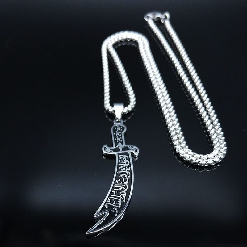 VVS Jewelry hip hop jewelry Islamic A Imam Ali Sword Stainless Steel Necklace