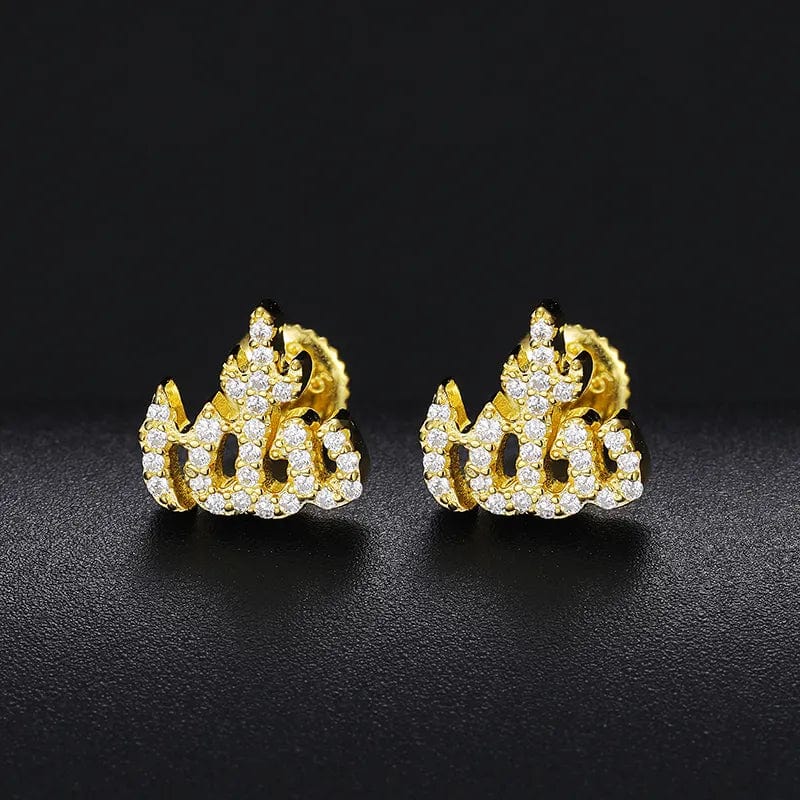 VVS Jewelry hip hop jewelry Islamic Gold 925 Sterling Silver VVS Moissanite Diamond Allah Stud Earrings