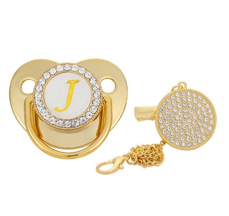 VVS Jewelry hip hop jewelry J Custom Gold Bling Initial BPA Free Baby Pacifier
