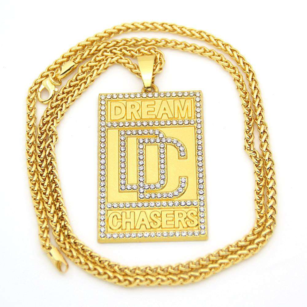 VVS Jewelry hip hop jewelry Meek Mill Dream Chasers 14k Gold Plated Pendant Necklace