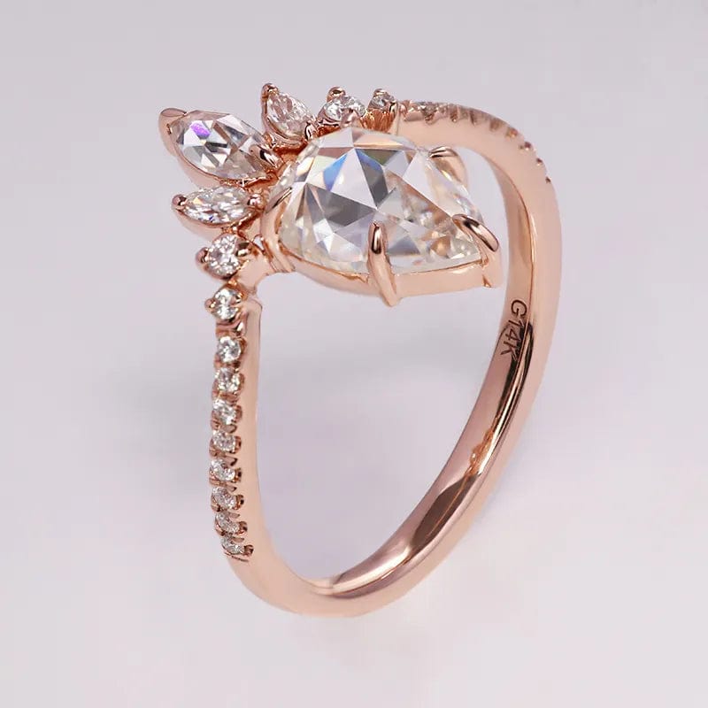 VVS Jewelry hip hop jewelry Moissanite 14K Rose Gold Moissanite Ring