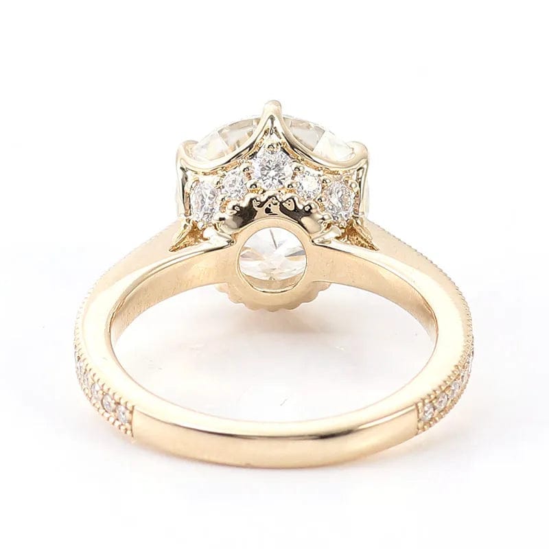 VVS Jewelry hip hop jewelry Moissanite The Golden Bliss 10mm Solid Gold VVS Moissanite Engagement Ring