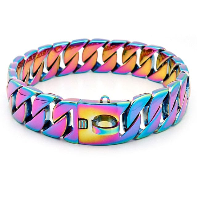 VVS Jewelry hip hop jewelry Multicolor / 23.5" Big Dawg Smooth Cuban Link Dog Collar