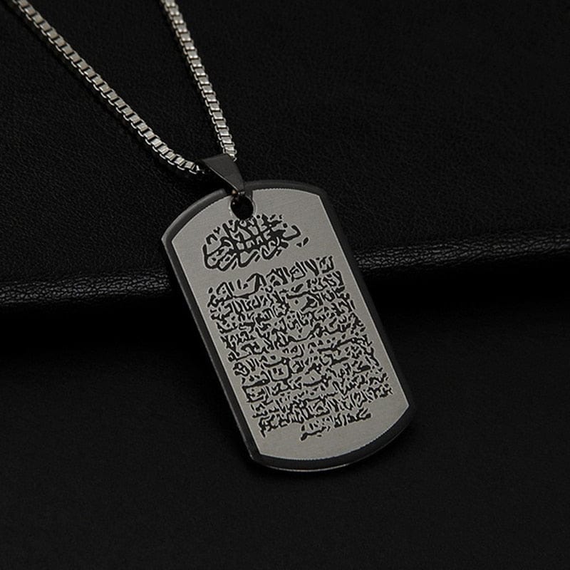 VVS Jewelry hip hop jewelry necklaces Black Vintage Arabic Calligraphy Pendant