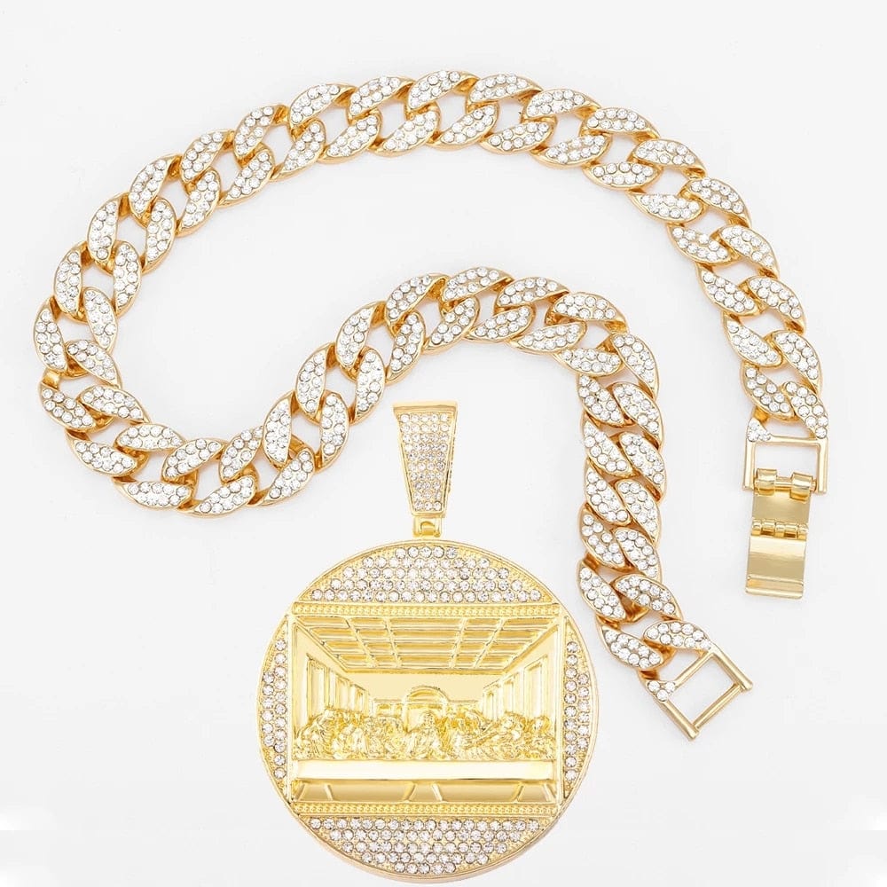 VVS Jewelry hip hop jewelry necklaces Iced Out Last Supper Pendant Cuban Necklace