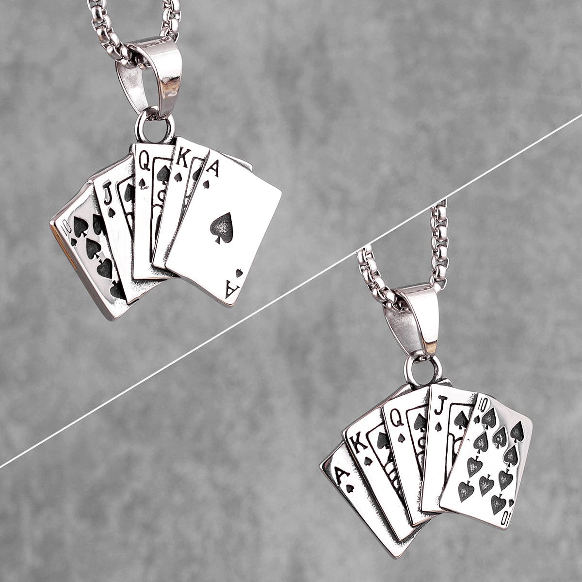 VVS Jewelry hip hop jewelry Poker Card Pendant Necklace