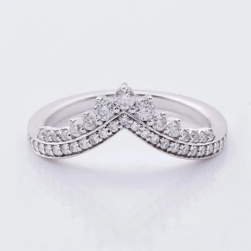 VVS Jewelry hip hop jewelry Princess Wishbone White Gold 3CT Moissanite Engagement Ring