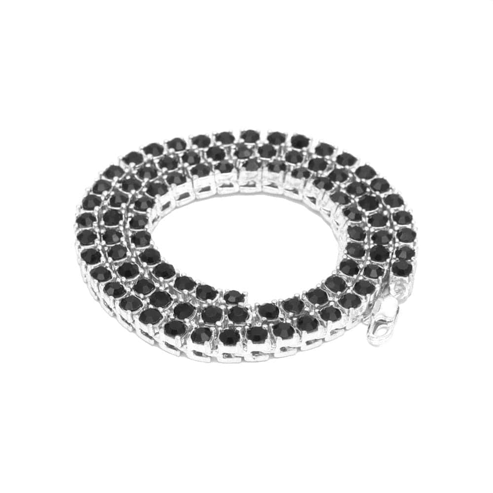 VVS Jewelry hip hop jewelry Silver / 16inch VVS Jewelry 5MM Black Tennis Chain
