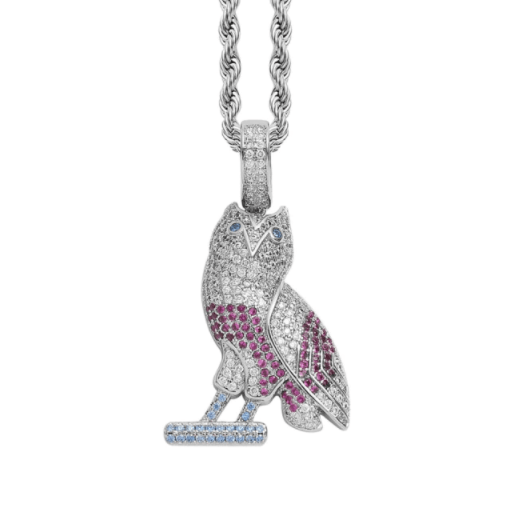 VVS Jewelry hip hop jewelry Silver / 24inch Drake OVO Owl Pendant Necklace