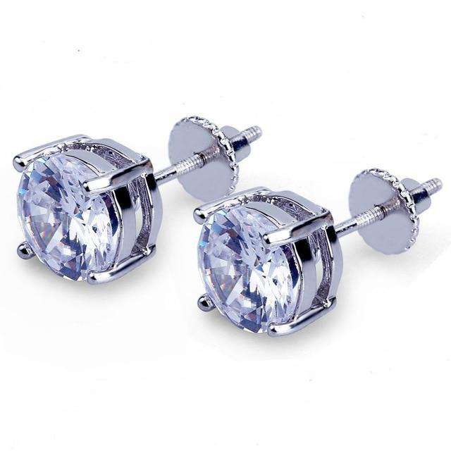 VVS Jewelry hip hop jewelry Silver Classic Ice Stud Earrings