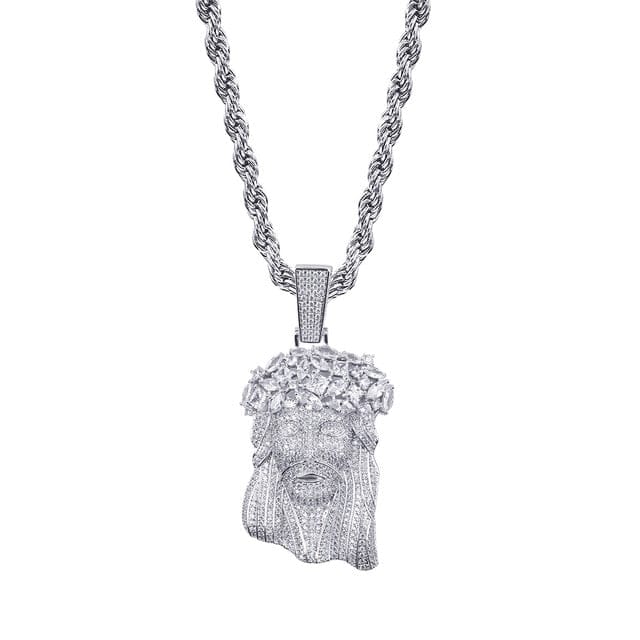 VVS Jewelry hip hop jewelry Silver / Tennis chain / 20inch Icy King Jesus Piece