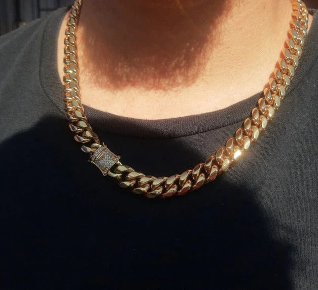 VVS Jewelry hip hop jewelry Stainless Steel Gold Miami Cuban Chain - Big & Heavy