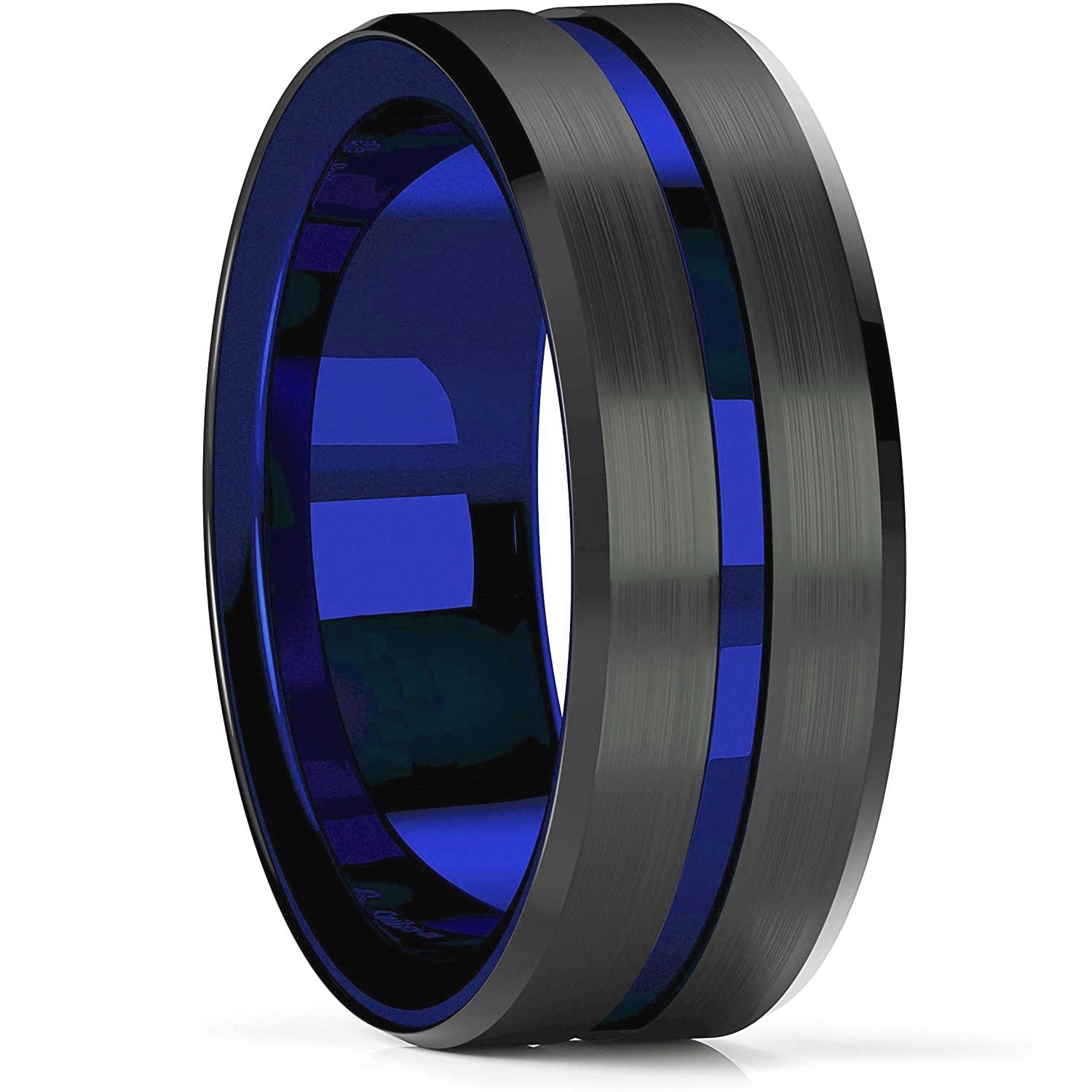 VVS Jewelry hip hop jewelry Style 3 / 9 8MM Tungsten Carbide Ring  Matte Finish Beveled Polished Edge Comfort Fit