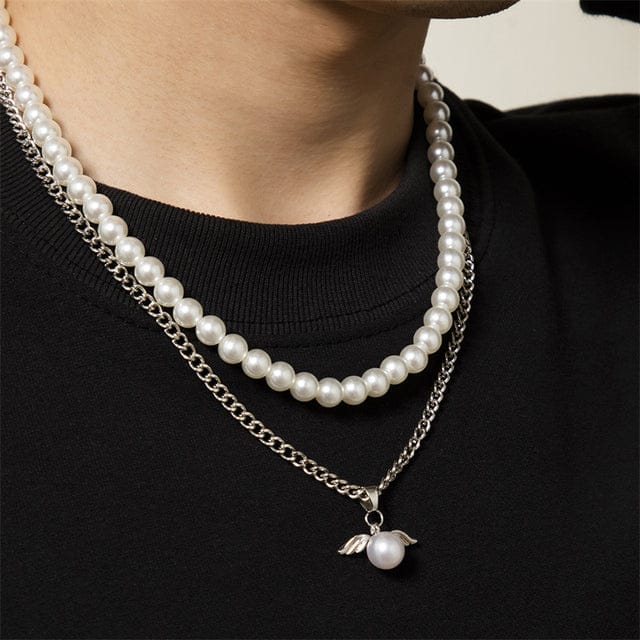 VVS Jewelry hip hop jewelry Style 6 Double Layered Pearl Necklace