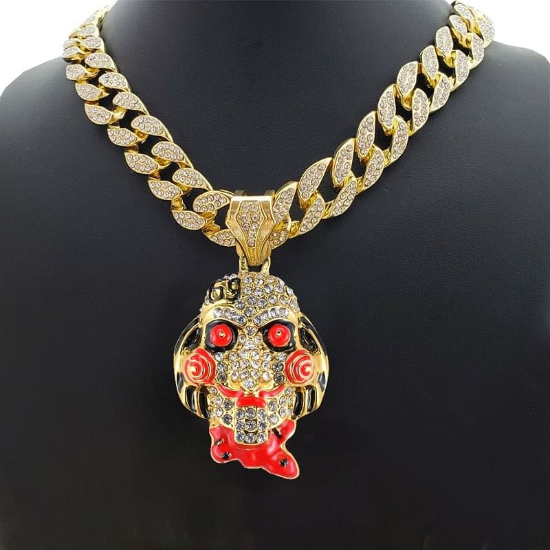 VVS Jewelry hip hop jewelry Tekashi 69 Gold Jigsaw Cuban Pendant Chain