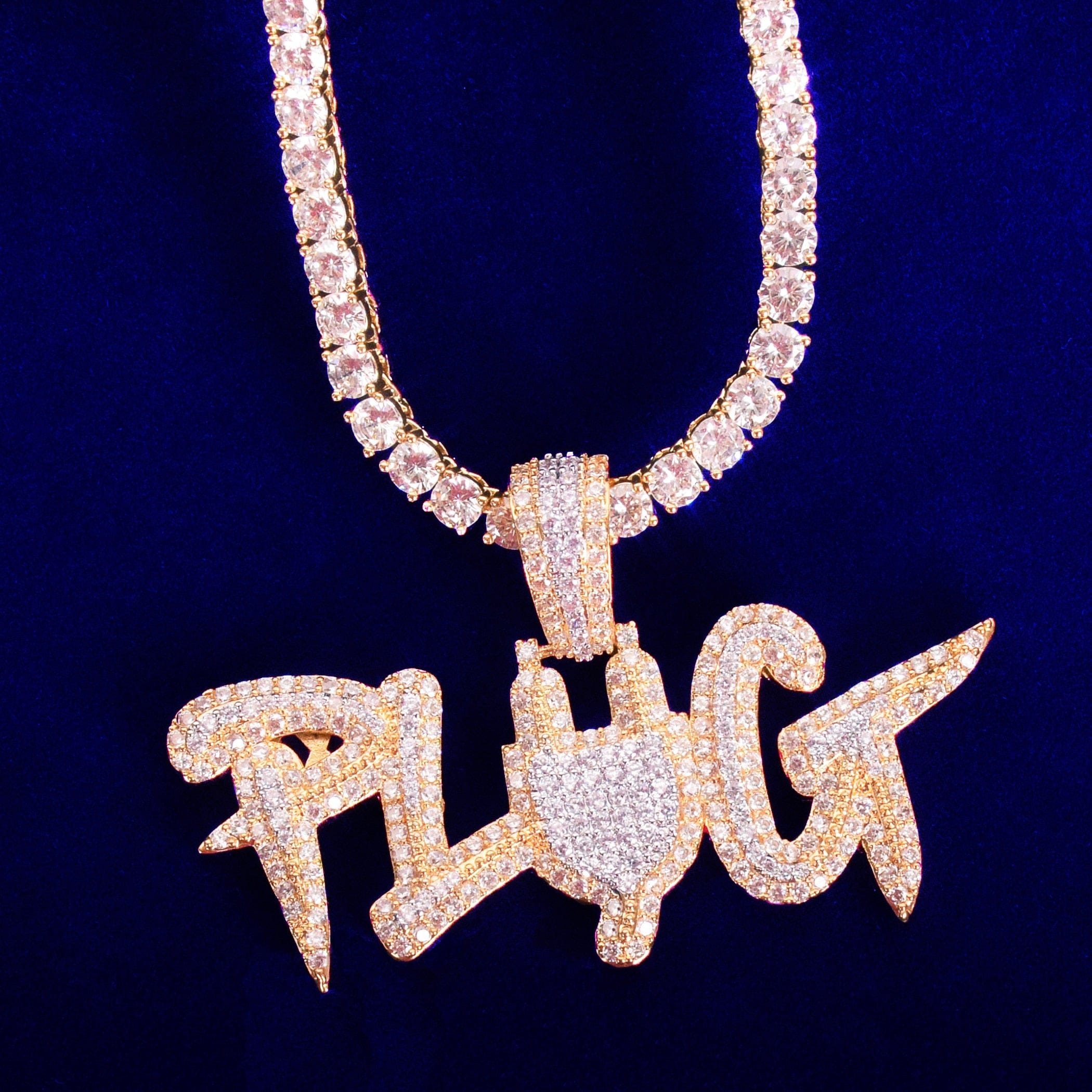 VVS Jewelry hip hop jewelry The Plug Two-tone Pendant Chain