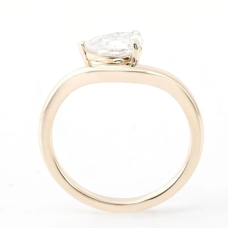 VVS Jewelry hip hop jewelry Unique Oval 1CT Pear Cut 14K Solid Gold Moissanite Engagement Ring