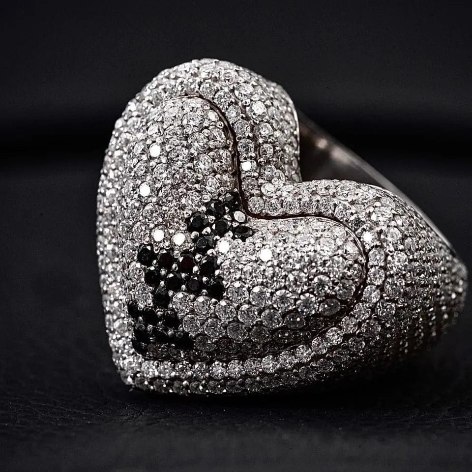 VVS Jewelry hip hop jewelry VVS D Color Moissanite Iced Broken Heart Ring