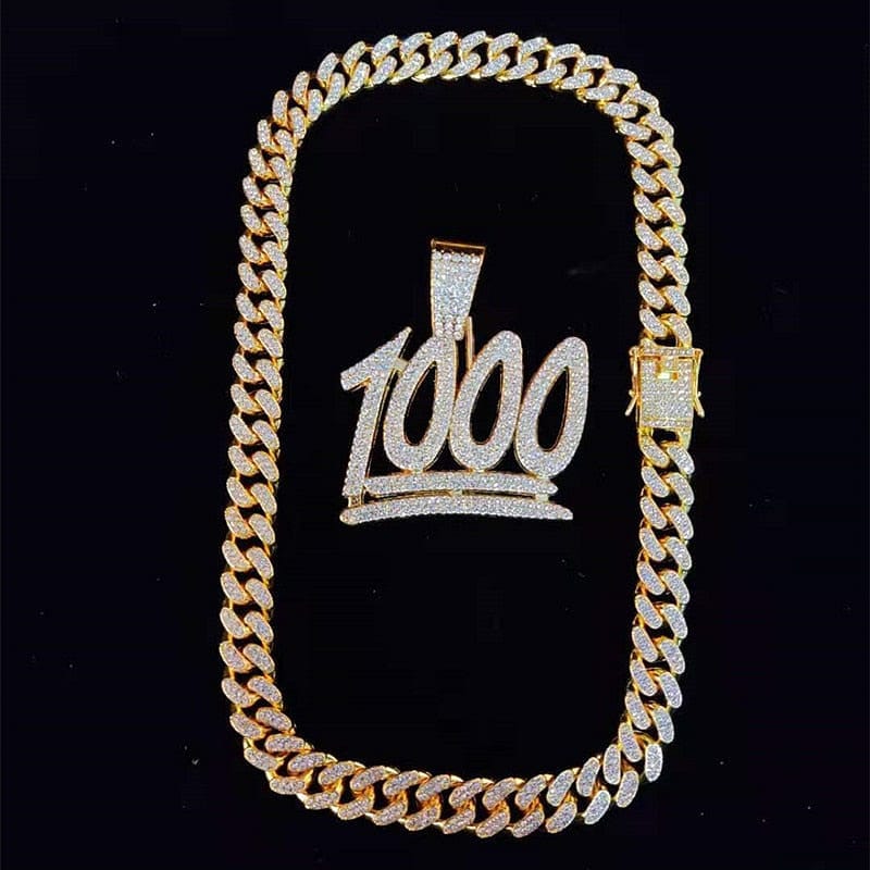 VVS Jewelry hip hop jewelry VVS Jewelry 1000 Iced Out Cuban Pendant Chain