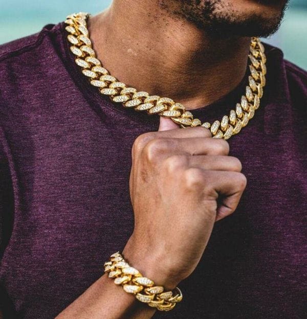VVS Jewelry hip hop jewelry VVS Jewelry Cuban Chain + FREE Cuban Bracelet Bundle