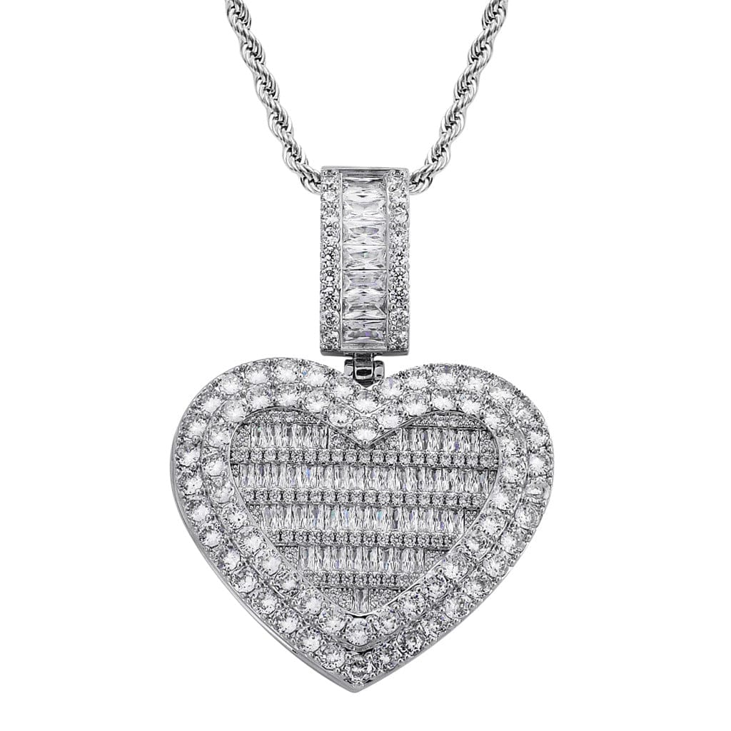 VVS Jewelry hip hop jewelry VVS Jewelry Custom Heart Locket Photo Chain