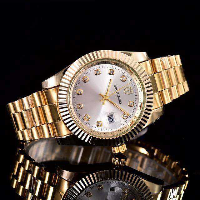 VVS Jewelry hip hop jewelry White Louis XII Gold Watch